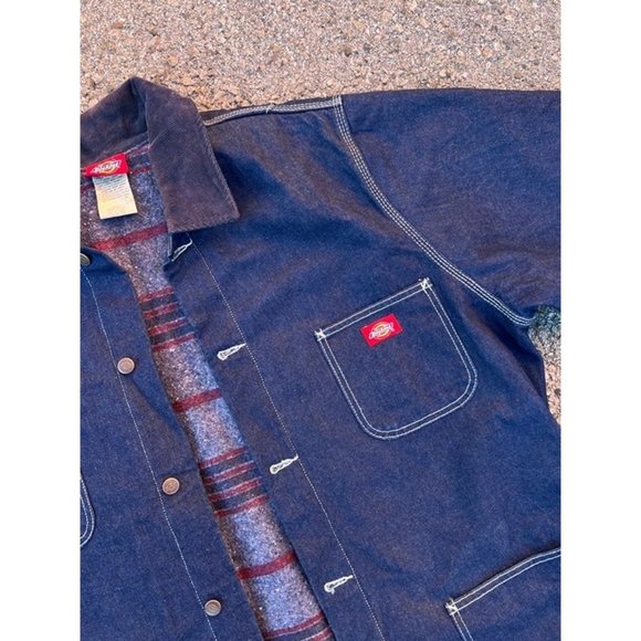 Vintage 90’s Dickies Blanket Lined Quilted Denim Work Jacket Size XL - Picture 3 of 6